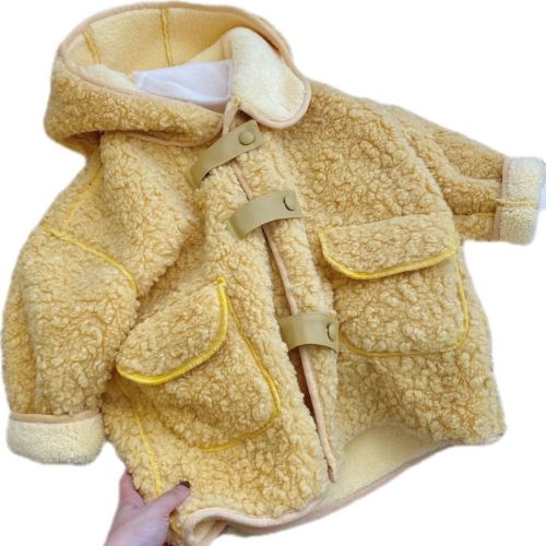 Girls' coat autumn and winter style 2023 new trendy foreign style thickened plush fleece sweater small fragrant wind top windbreaker trendy