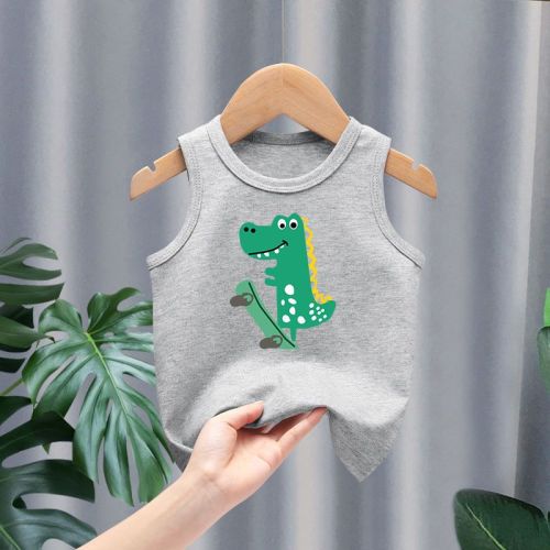 Boys' vests wear trendy cotton summer tops for babies Korean version of sleeveless bottoming children's new loose thin