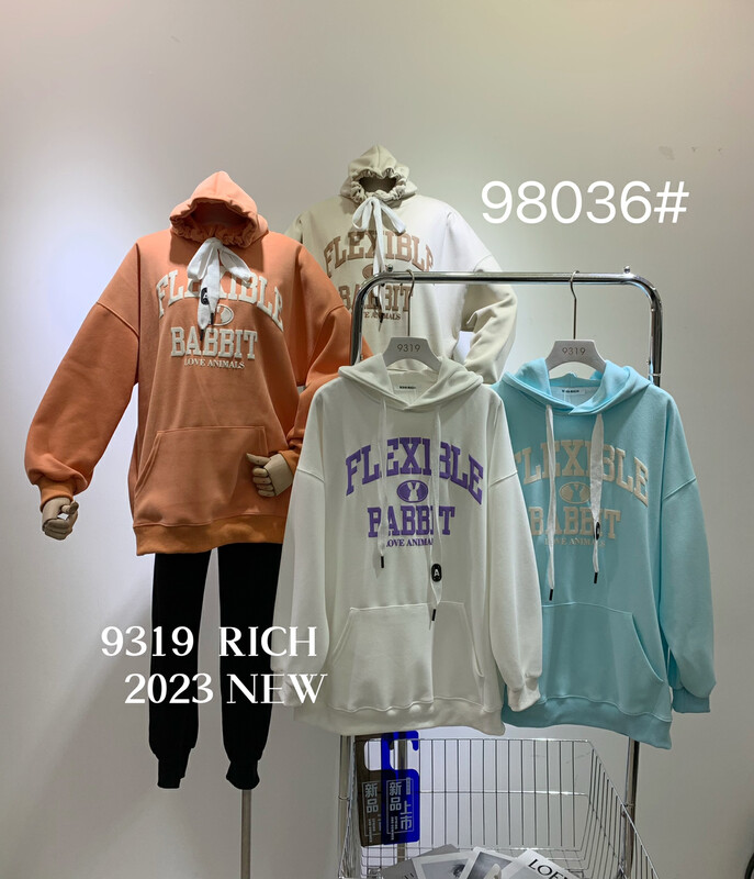 【9319】韓版連帽印花百搭顯瘦衛衣  98036#  L