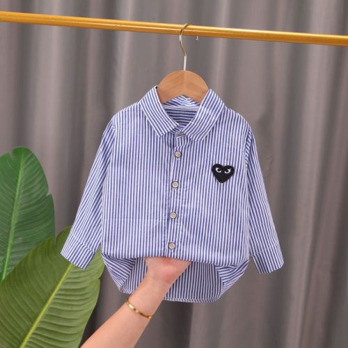 Baby shirt boys 1-3 years old 2-striped top baby shirt children's long-sleeved 2022 spring and autumn new trend