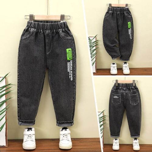 Children's clothing boys' denim pants 2023 spring and autumn new middle and big children's elastic Korean version handsome outerwear trousers loose tide