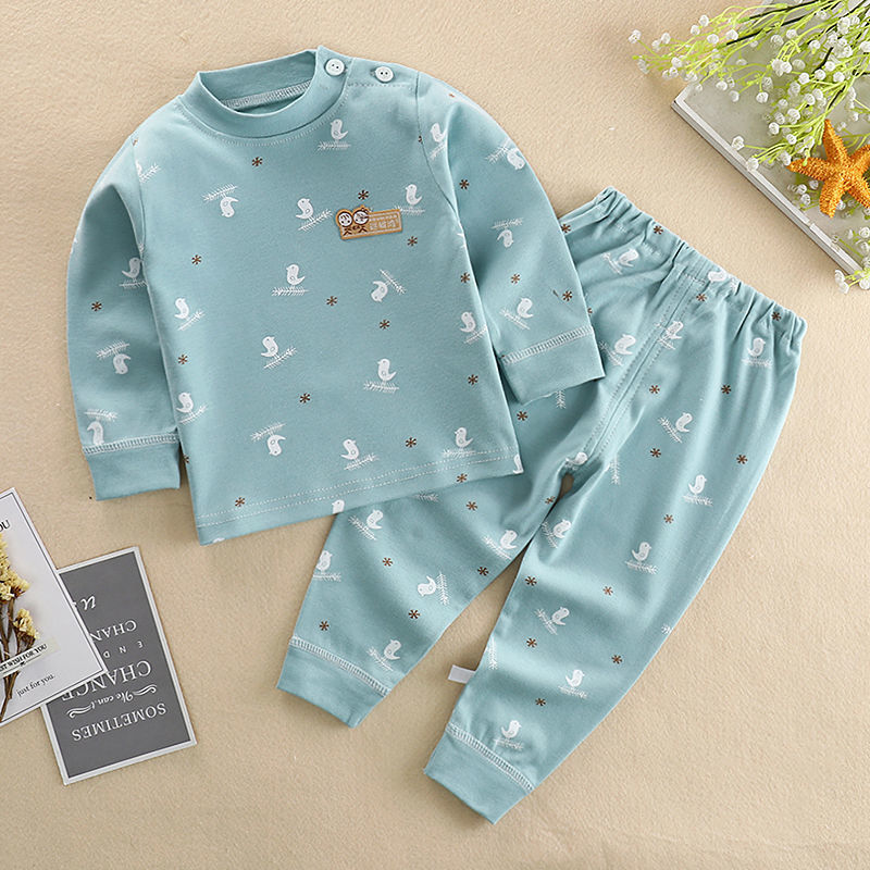 Children's autumn clothes and johns suit cotton baby spring and autumn boys and girls bottoming long-sleeved cotton underwear home service