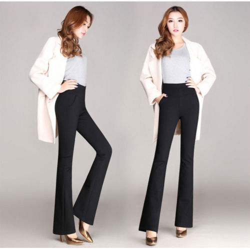  Spring and Autumn Casual Pants Elastic High Waist Micro Flared Pants Women's Loose Elastic Thin Straight Leg Wide Leg Trousers Trousers