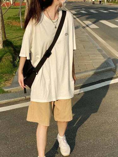 Khaki shorts women's summer ins super hot five-point pants Japanese casual all-match high waist slimming wide-leg student tide
