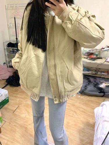 Art student double-sided wear vintage jacket female jacket spring and autumn ins tide Harajuku Hong Kong style oversize baseball uniform