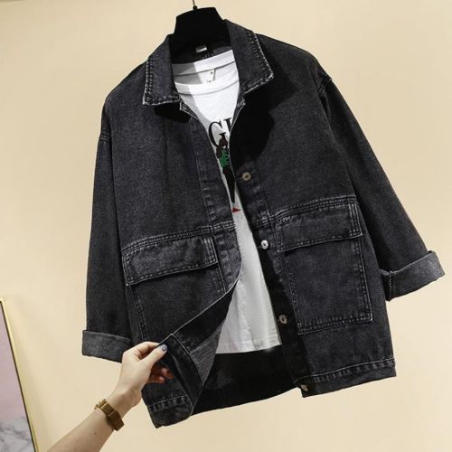 Denim jacket female student Korean version loose  spring and autumn new retro Hong Kong style early autumn top outerwear jacket