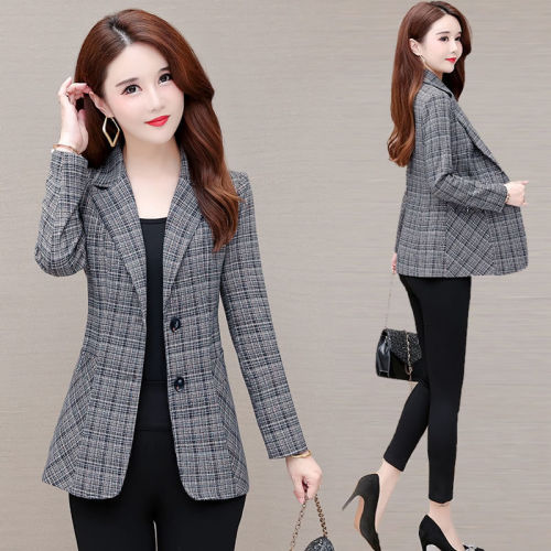 Suit jacket  autumn and winter new hot style women's clothing small short plaid suit professional spring and autumn top