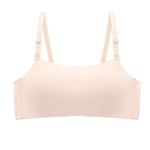 Single piece or set no steel ring tube top underwear anti-light wrap chest no trace gathered small chest sexy ice silk bra thick