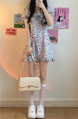 Real shot Fog color design sweetheart broken flower girl summer 2022 new slim dress trendy