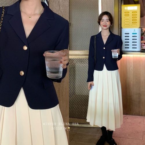 Short suit jacket female 2023 new spring and autumn Korean style foreign style all-match British style short suit jacket