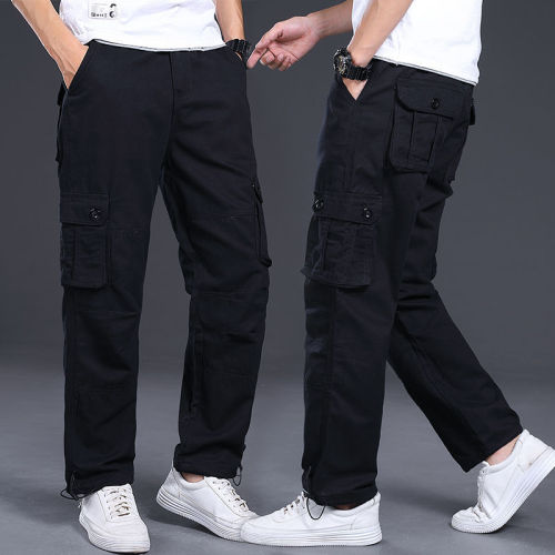 Pure cotton anti-scalding welder work pants men's labor insurance wear-resistant loose straight-leg pants thickened worker's autumn and winter overalls