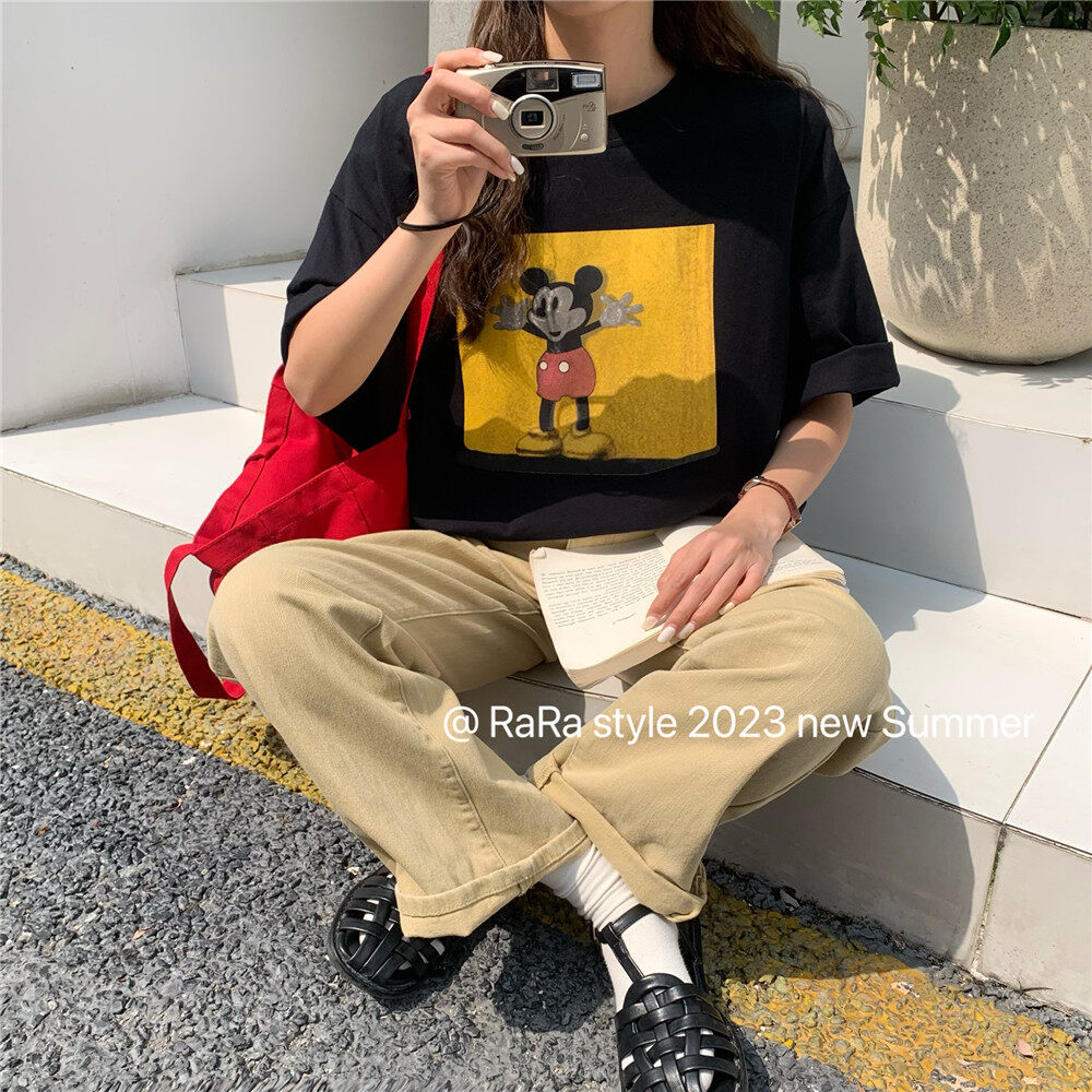 【RARA】Cartoon print all-match short-sleeved T-shirt YS1-7152# LSL