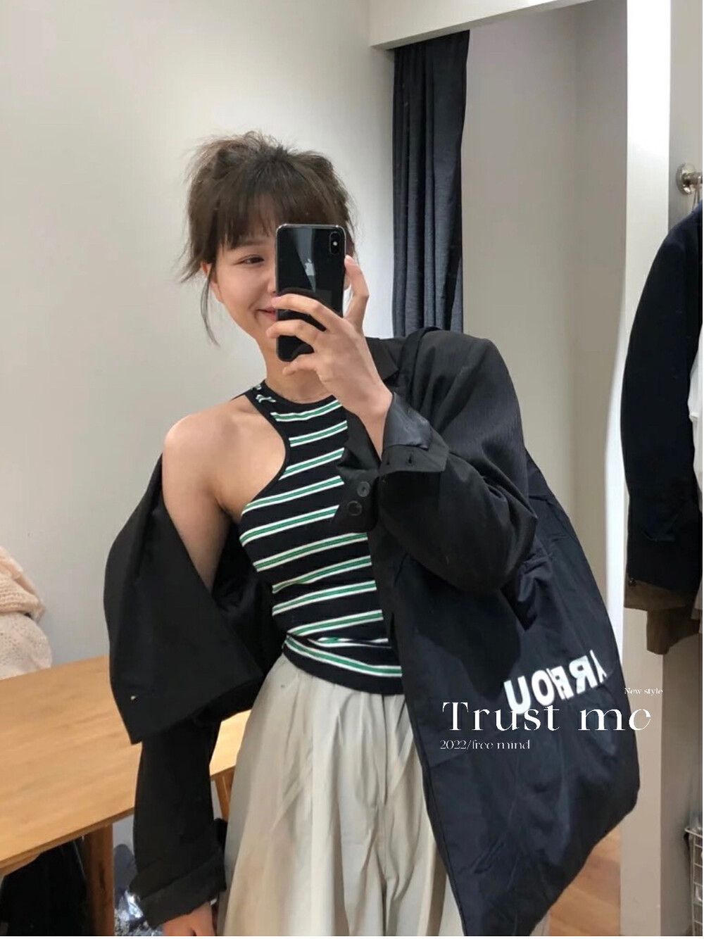 【TRUSTME】Internet celebrity hot girl striped vest vest/sling 500241
