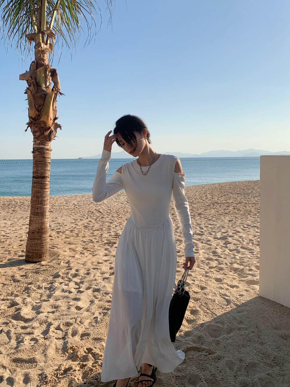 【NEIHE】French niche temperament slim dress strapless dress dress 7111# ZXL