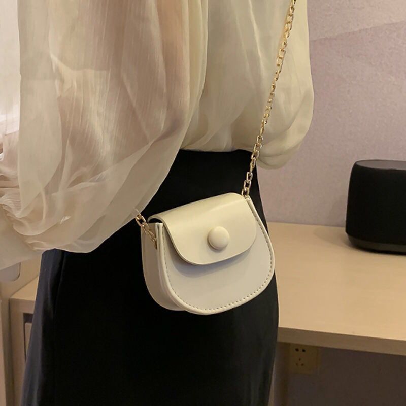 Spring and summer girl mini saddle bag women's new 2022 Korean version of the wild Chic chain small bag shoulder Messenger bag
