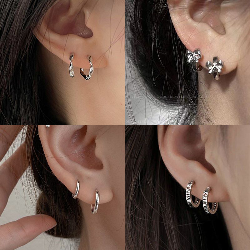 Retro geometric twisted earrings women's 2023 new trend Korean temperament net red earrings high-end sense earrings earrings