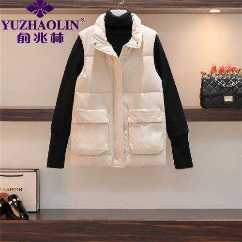 Yu Zhaolin plus fat plus size all-match down padded vest women's autumn and winter new waistcoat with loose cotton vest