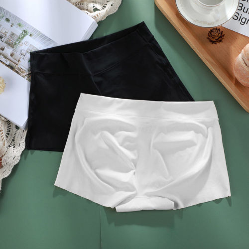 Peach buttock anti-clip boxer underwear women's seamless ice silk cotton crotch lift hip anti-light safety two-in-one boxer pants