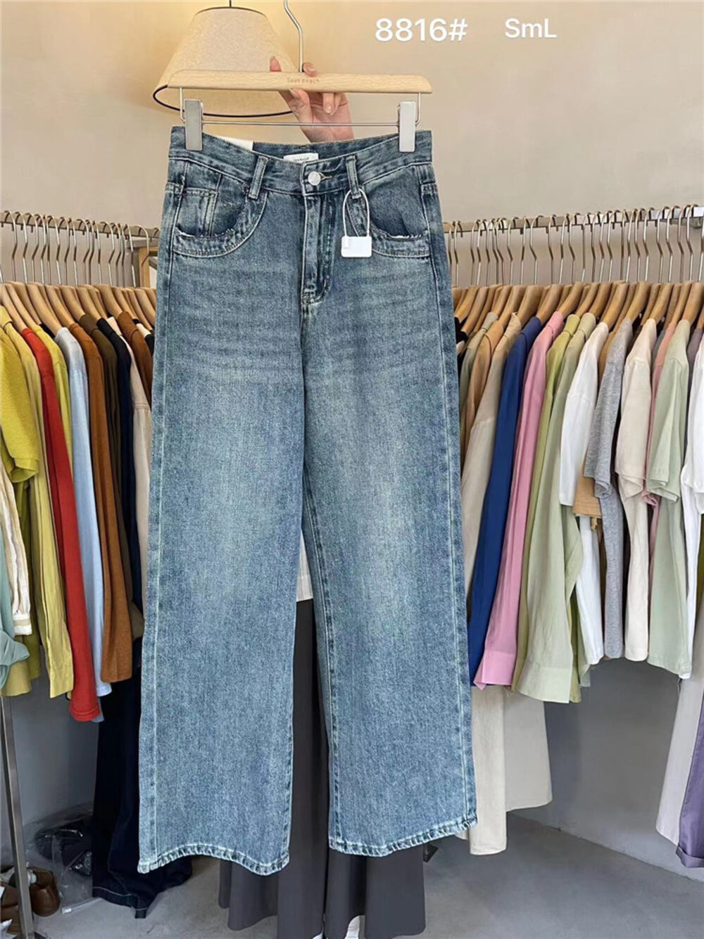 【SEEK PEACH】Retro slim straight jeans YS1-8816# HBX