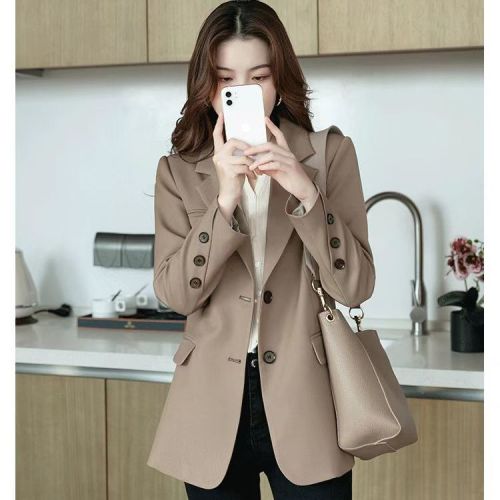 Women's high-end suit jacket 2023 spring and autumn new Korean version loose casual all-match mid-length suit jacket women
