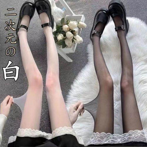 Thin black stockings women's thin spring and autumn bare legs artifact students sexy fishnet socks jk socks anti-hook silk rompers