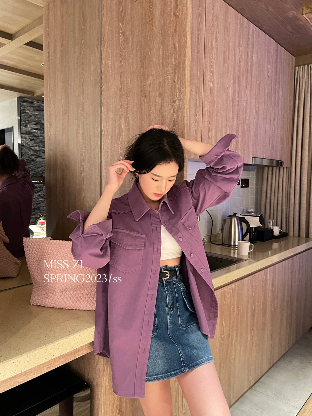 【MISS ZI】春款韓版洗水襯衫  8657#  LSL