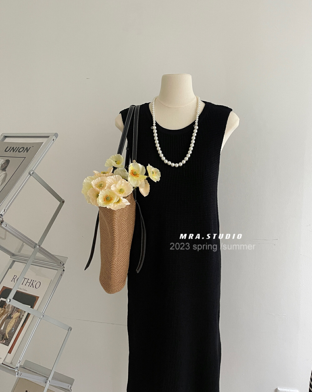 【MRA】Korean version of ins style striped color fringed mid-length dress DH390