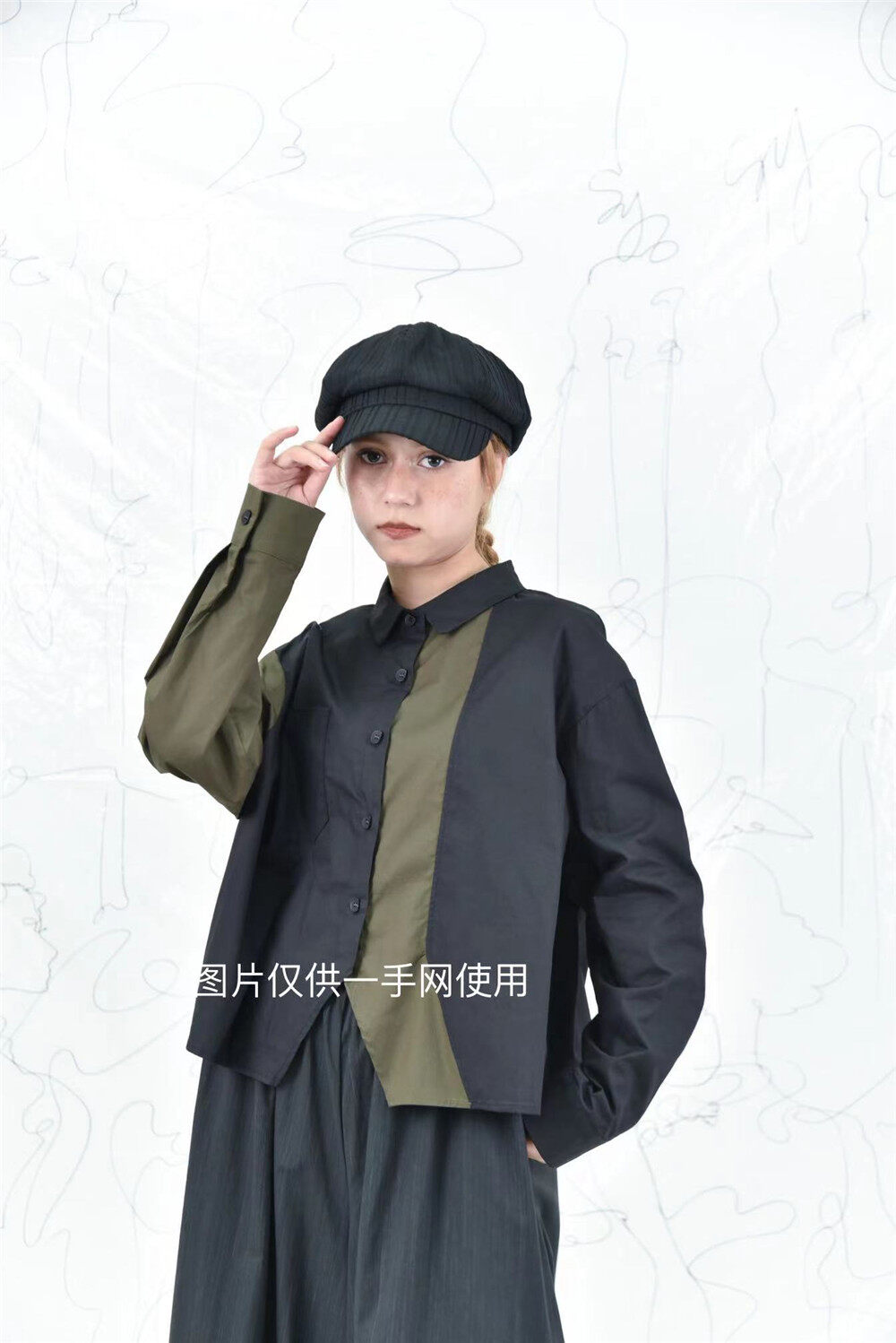 2023 early spring new! [Three and two out] single-breasted textured comfortable all-match shirt 89013# L