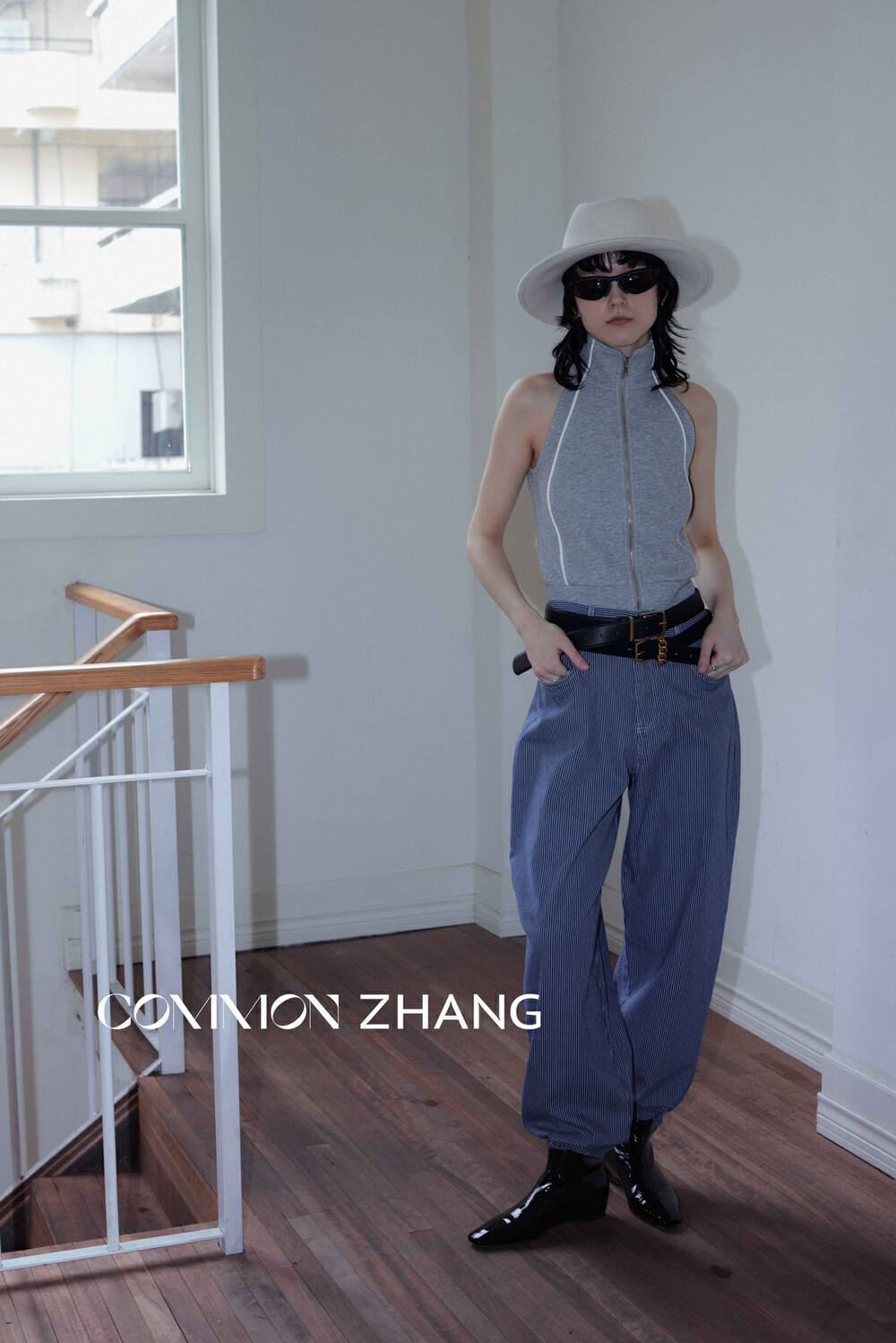 [CZ ZHANG] commuter casual striped loose carrot pants casual pants 63208# ZXL