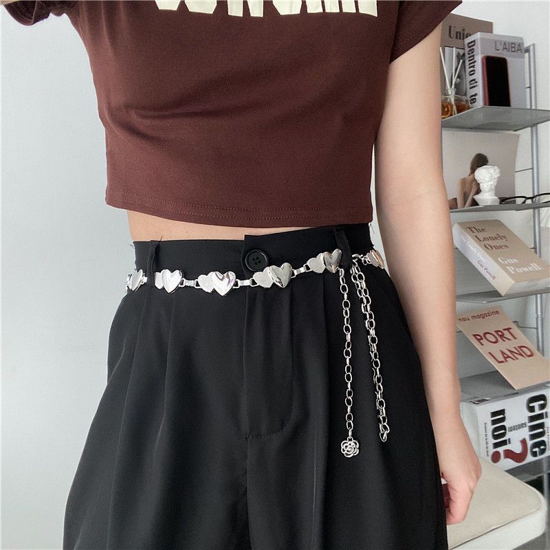 European and American elegant love metal waist chain female summer all-match fashion with suit dress jk belt ins style
