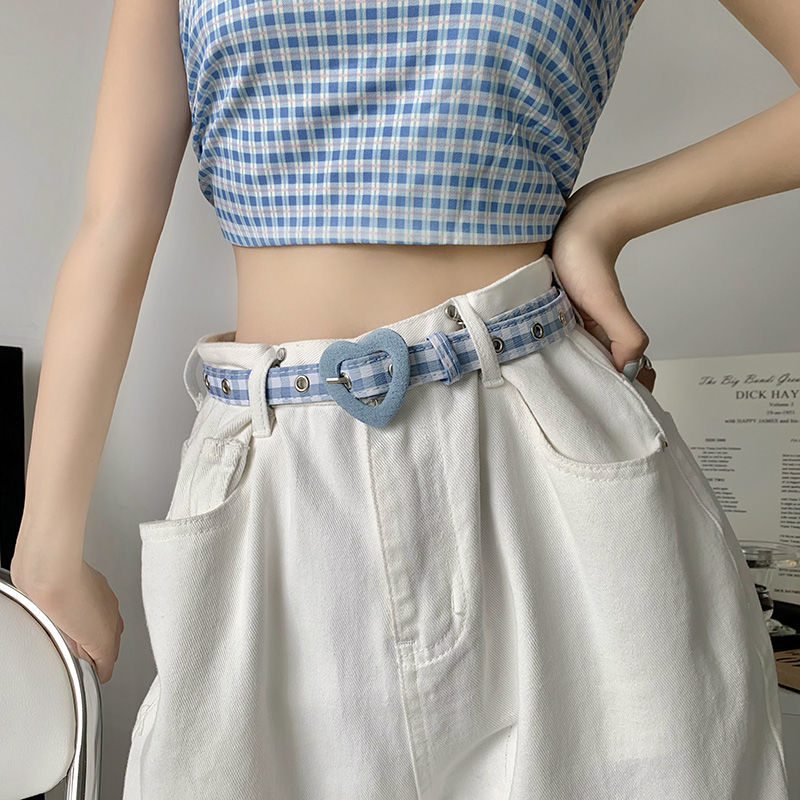 Belt women's trendy fashion personality ins style Klein blue fashion casual pants belt 2022 all-match love belt