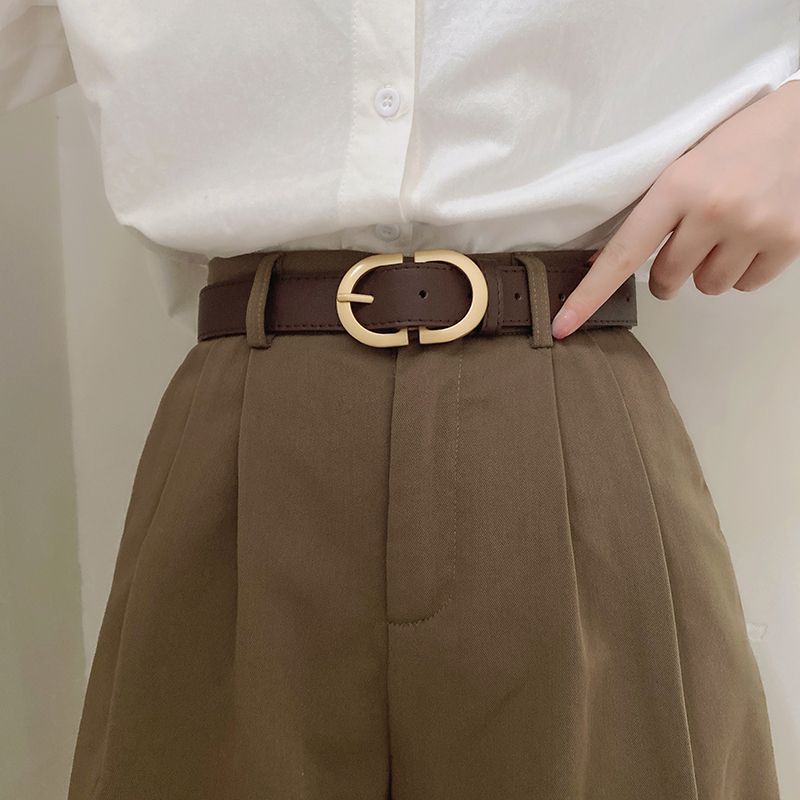 Women's belt fashion durable super soft leather belt female student belt Korean version of ins style casual pants belt female