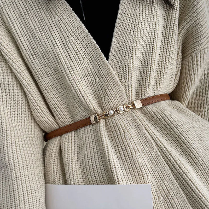 Belt women's fine decoration with skirt girdle waist all-match pearl shirt suit temperament ins wind small belt