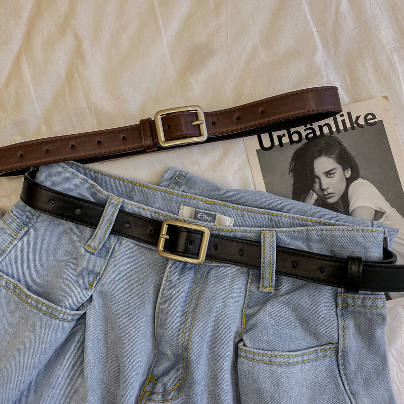 Korean version of the handsome small belt female ins style jeans all-match net red same style simple belt thin fashion decoration