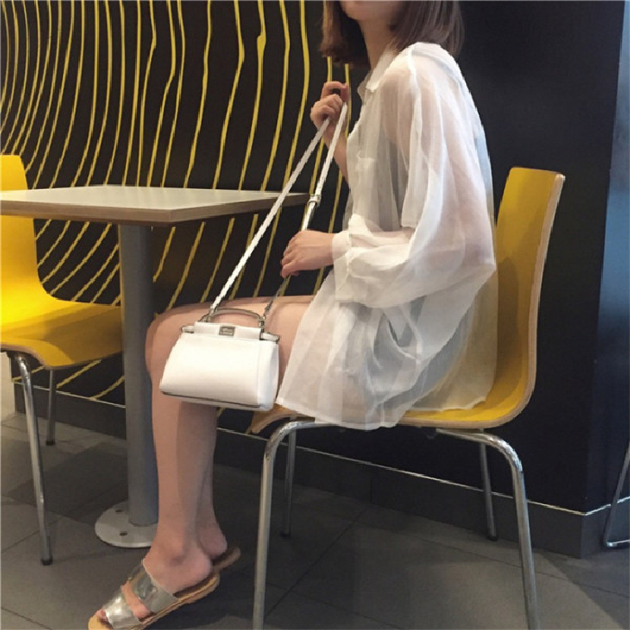 8039 Chen shirt women's new Korean loose and versatile Chiffon cardigan coat chic thin long sleeve sunscreen