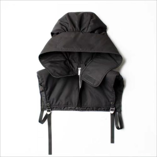 Clothes Black shoulder pads small vest jacket hooded half vest vest