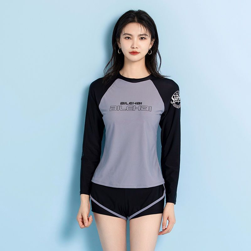2023 new swimsuit female split flat angle conservative slimming cover belly fashion sports student hot spring ins