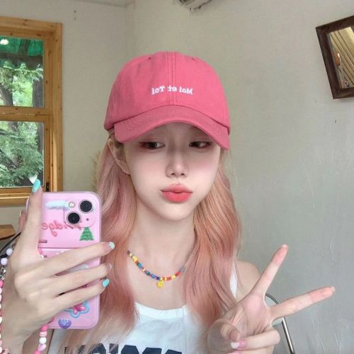 Hat women's Korean version of the trendy thin peaked cap showing face small ins Japanese sunscreen sun visor versatile student baseball cap