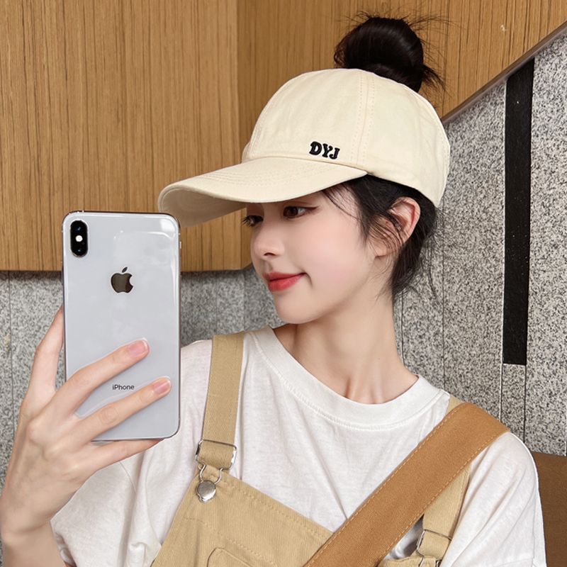 Half-empty baseball cap girls can tie ponytails to show face small duck tongue hat spring and summer sunscreen sunshade sports cap