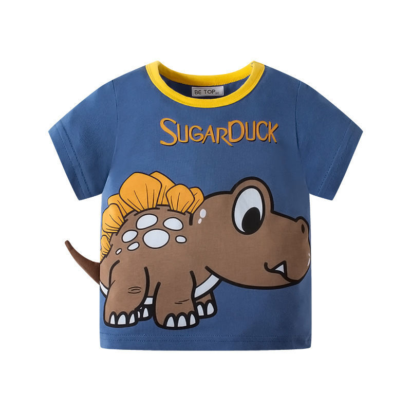 Short-sleeved boy's t-shirt summer new children's bottoming shirt pure cotton top boy's clothing small and medium-sized children's summer clothing thin section