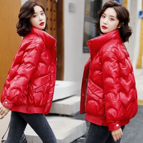  early spring new fashion shiny cotton-padded women's short loose cotton-padded jacket Korean style foreign-style cotton-padded thick coat