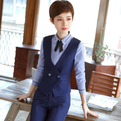 Spring and summer new black vest women's clothing professional suit trousers skirt fashion slim tooling work clothes vest shop