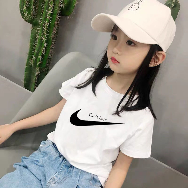 Girls' t-shirt short-sleeved summer 2020 Korean version new casual all-match loose middle and big children's tops bottoming shirt