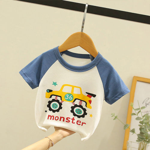 Children's clothing children's t-shirt pure cotton short-sleeved pullover round neck men's and women's small and medium-sized baby boys Korean version of the summer trendy half-sleeved
