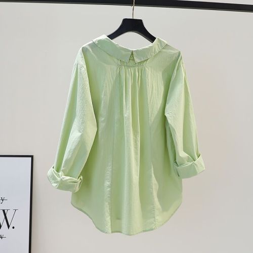 Pure cotton shirt top women's spring and autumn new small fresh casual design sense loose long-sleeved all-match shirt
