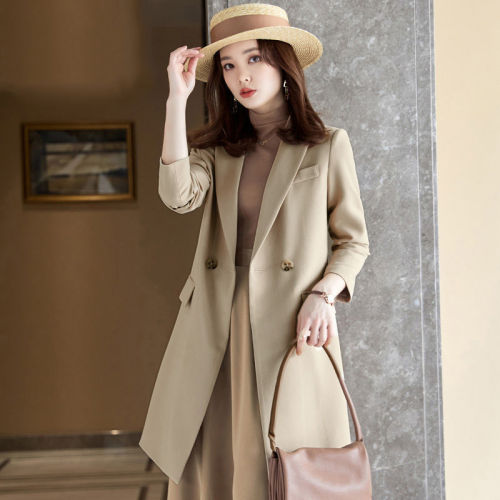 (High-quality model) women's spring and autumn new temperament large size high-end mid-length small man autumn suit jacket