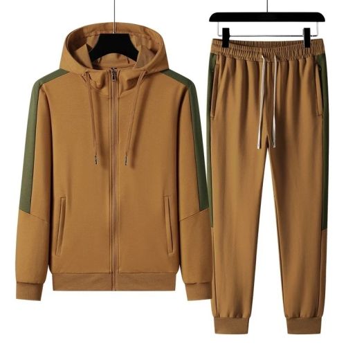 A set of autumn and winter casual sportswear for men and women pure cotton plus fleece sweater suit  trend handsome plus size hoodie