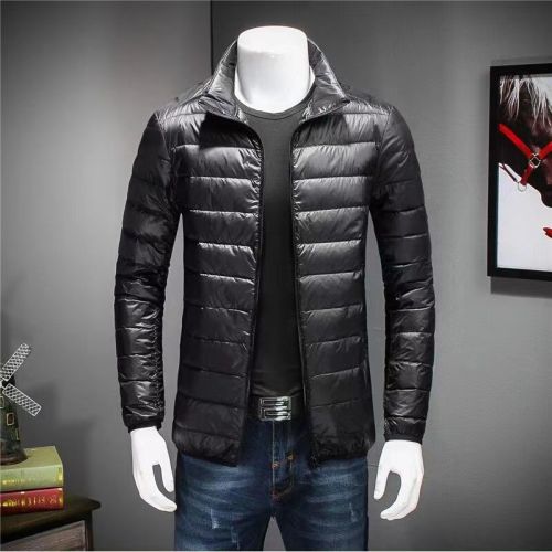 Anti-season loss-making new light down padded jacket men's stand collar hooded short large size casual fashion jacket men's clothing