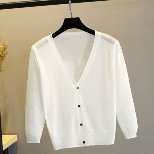Knitted jacket thin new ice silk sun protection clothing ladies shawl outside cardigan summer short all-match Korean air-conditioning shirt