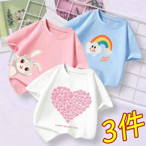 Girls' short-sleeved T-shirt 2020 new trendy children's t-shirt summer foreign style baby tops children's clothing bottoming shirt